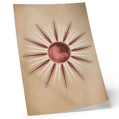 Premium stenski plakat Boho stil, sijoče sonce, topli toni