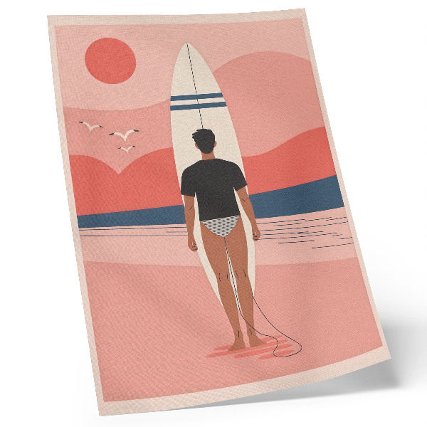 Umetniški tisk na platno deska za surfanje plaža morje mir sprostitev