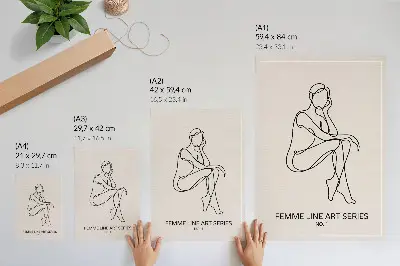 Plakat s subtilnimi oblikami, linijami, eleganco in harmonijo