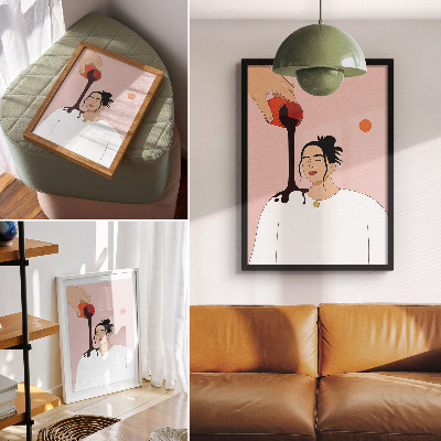 Eleganten plakat za dnevno sobo Minimalistična figura pod temnim potokom