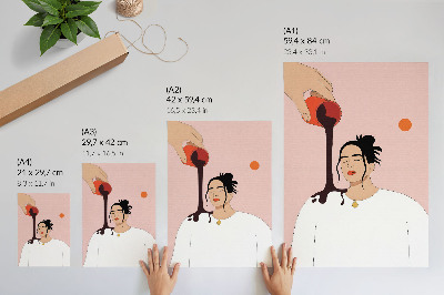 Eleganten plakat za dnevno sobo Minimalistična figura pod temnim potokom