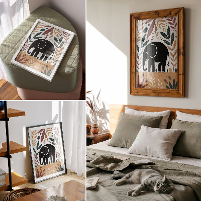 Plakat Slon med listi, eleganca narave, preprostost