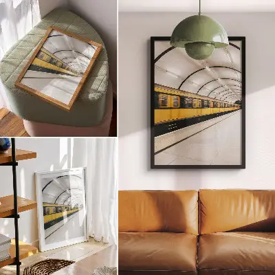 Plakat sodoben metro videz z gladkimi dinamičnimi linijami