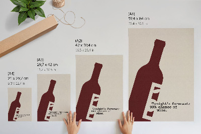 Premium stenski plakat Minimalistična grafika v bordo tonih
