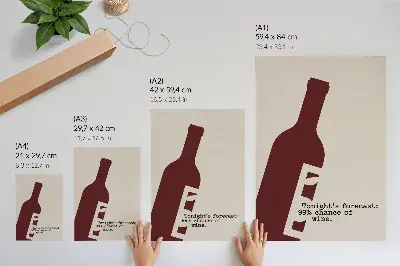 Stenski plakat Minimalistična grafika v bordo tonih