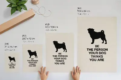 Plakat z motivacijskim motivom psa elegantna dekoracija za dnevno sobo