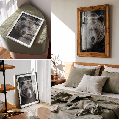 Umetniški tisk na platno Realističen portret medveda, mirnega in močnega