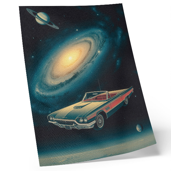 Premium stenski plakat Avto v vesolju je fantastična kombinacija
