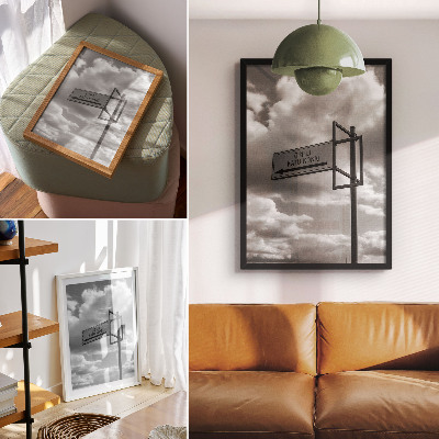 Plakat Črno-beli prometni znaki oblačijo modernost