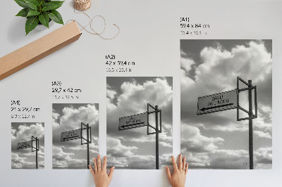 Plakat Črno-beli prometni znaki oblačijo modernost
