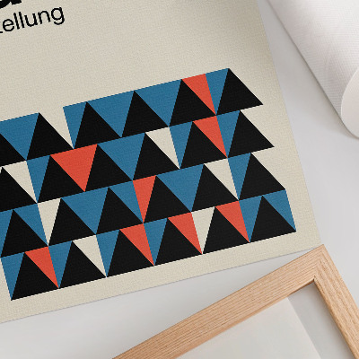 Umetniški tisk na platno Bauhaus grafika z oranžnim poudarkom