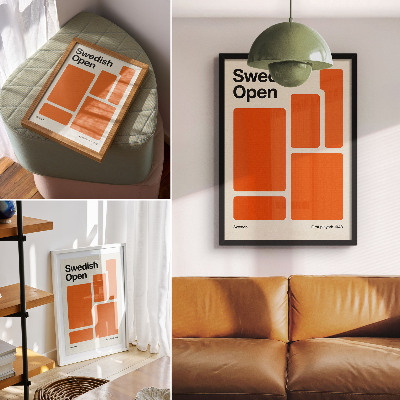 Plakat Oranžni pravokotniki na kremnem ozadju