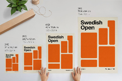 Plakat Oranžni pravokotniki na kremnem ozadju