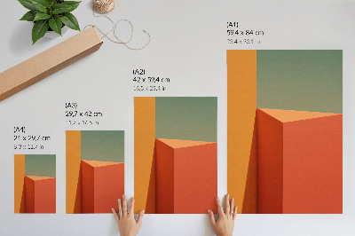 Eleganten plakat za dnevno sobo Geometrijska arhitektura barve harmonija prostor