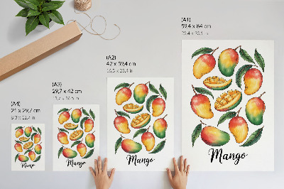 Plakat Ilustracijski slog eksotičnih zelenih listov manga
