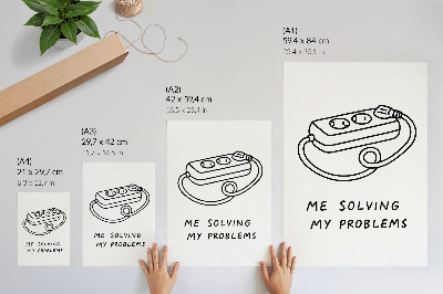 Eleganten plakat za dnevno sobo Minimalistična ilustracija s humorjem