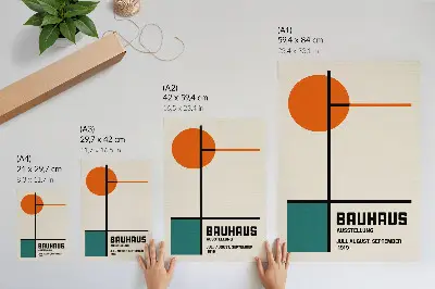 Stenski plakat z geometrijskim motivom v minimalističnem modernem slogu