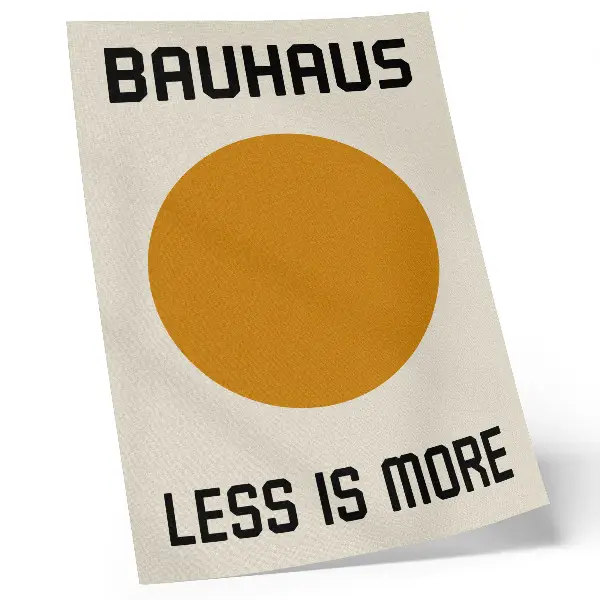 Plakat minimalistični krog v slogu Bauhaus na kremnem ozadju