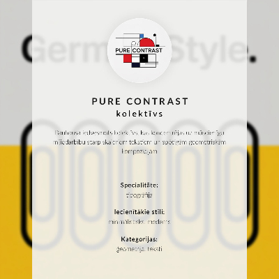 Premium stenski plakat V slogu Bauhaus prevladuje geometrijska preprostost.