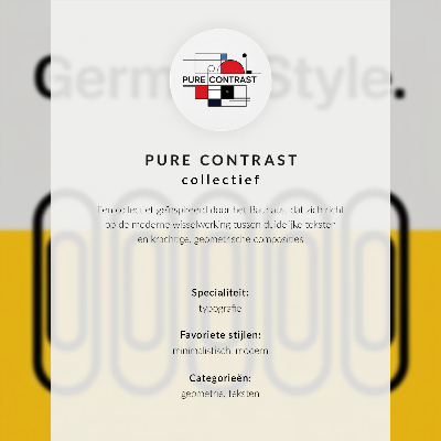 Premium stenski plakat V slogu Bauhaus prevladuje geometrijska preprostost.