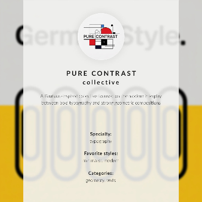 Premium stenski plakat V slogu Bauhaus prevladuje geometrijska preprostost.