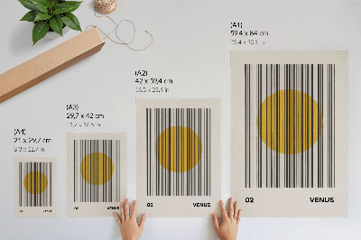 Eleganten plakat za dnevno sobo Kontrastne črte rumenega kroga op art