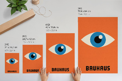 Umetniški tisk na platno Oko v geometrijskih oblikah na oranžnem ozadju