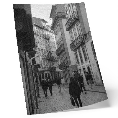 Premium stenski plakat Ulična črno-bela arhitektura ljudi