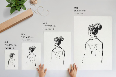 Plakat Minimalistična silhueta, črno-beli kontrast