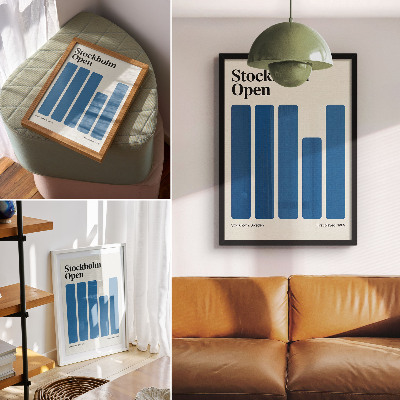 Plakat Minimalistična grafika z modrimi pravokotniki