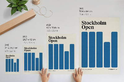 Plakat Minimalistična grafika z modrimi pravokotniki