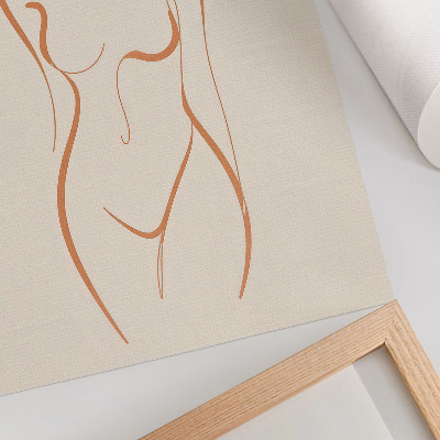 Umetniški tisk na platno Minimalistična ženska orisa sestave eleganca