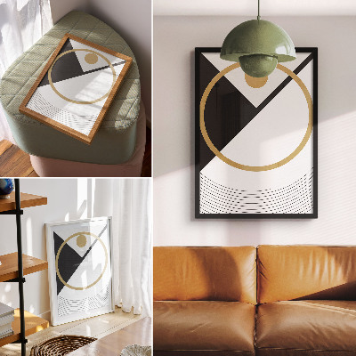 Eleganten plakat za dnevno sobo Geometrijski vzorec, kontrastne barve, sodoben slog