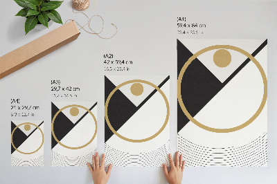 Eleganten plakat za dnevno sobo Geometrijski vzorec, kontrastne barve, sodoben slog