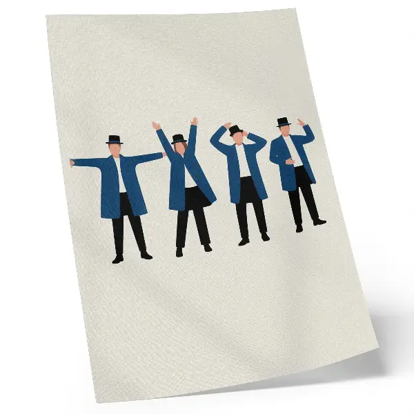 Plakat s sodobnimi liki v skandinavskem slogu