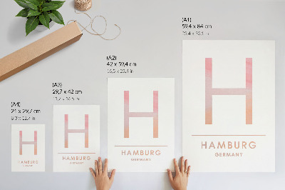 Umetniški tisk na platno Minimalistična črka H, ​​moderni detajli, pastelni odtenki
