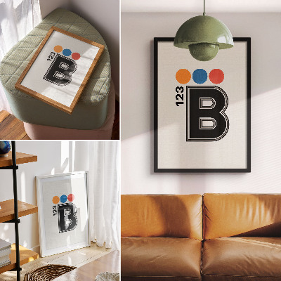 Plakat Geometrična črka s pisanimi kapljicami