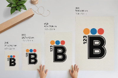 Plakat Geometrična črka s pisanimi kapljicami
