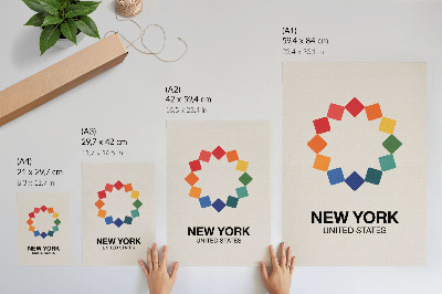 Premium stenski plakat Geometrijski vzorec v živahnih barvah