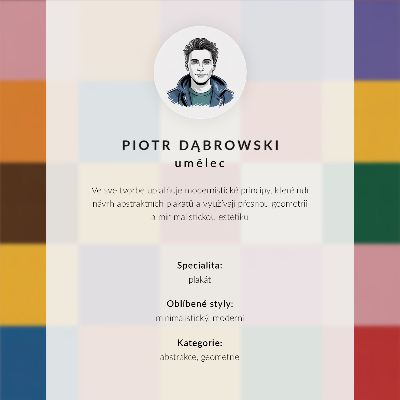 Premium stenski plakat Geometrijski vzorec v živahnih barvah