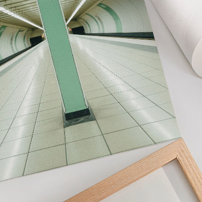Plakat Simetrična zelena struktura vesoljskega tunela