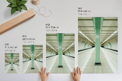 Plakat Simetrična zelena struktura vesoljskega tunela