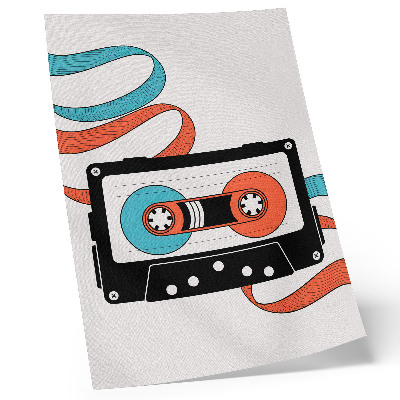 Umetniški tisk na platno Retro pop art kaseta z barvitimi oznakami
