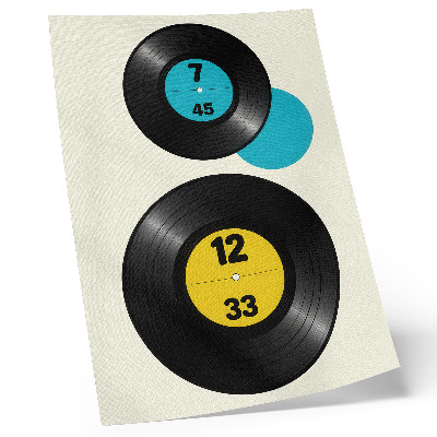 Premium stenski plakat Moderne vinilne plošče rumene turkizne barve