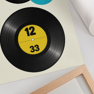 Premium stenski plakat Moderne vinilne plošče rumene turkizne barve