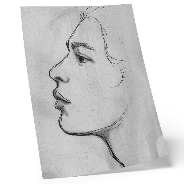 Umetniški tisk na platno Minimalistična moderna skica konture obraza