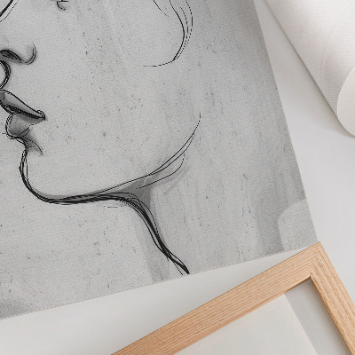 Umetniški tisk na platno Minimalistična moderna skica konture obraza
