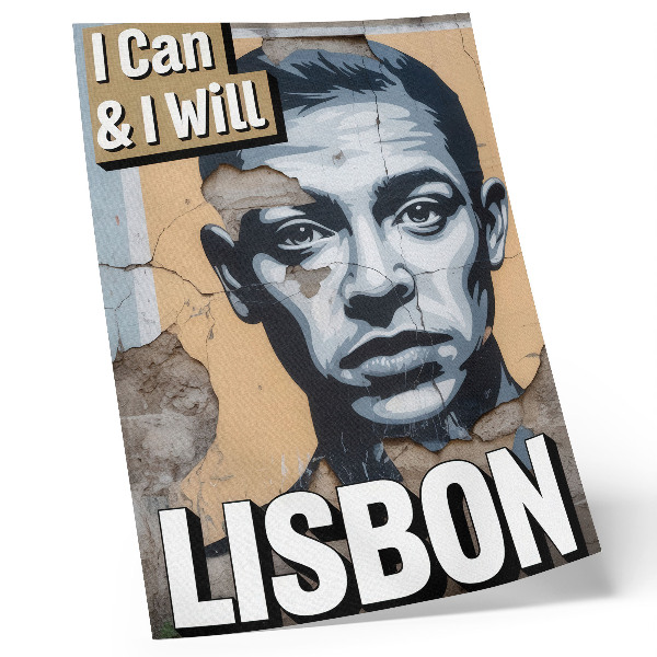 Plakat Motiv uličnega sloga z obrazom in motivacijskim napisom