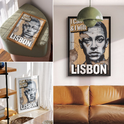 Plakat Motiv uličnega sloga z obrazom in motivacijskim napisom