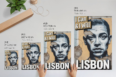 Plakat Motiv uličnega sloga z obrazom in motivacijskim napisom